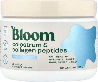 Bloom, Colostrum & Collagen Peptides, Kolostrum- und Kollagenpeptide, geschmacksneutral, 118 g (4,16 oz.)