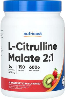 Nutricost, L-Citrulline Malate 2:1, L-Citrullin-Malat 2:1, Erdbeer-Kiwi, 600 g (21,4 oz.)