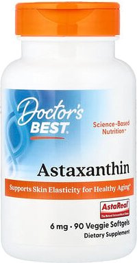 Doctor's Best, Astaxanthin, Ergänzungsmittel mit Astaxanthin, 6 mg, 90 pflanzliche Weichkapseln