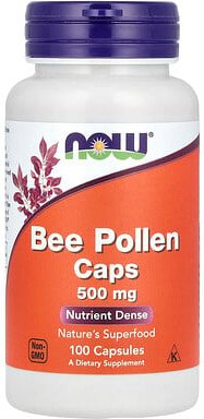NOW Foods, Bee Pollen Caps, Bienenpollenkapseln, 500 mg, 100 Kapseln