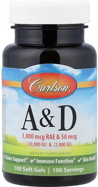Carlson, Vitamin A und D, 100 Weichkapseln