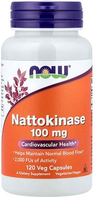 NOW Foods, Nattokinase, 100 mg, 120 pflanzliche Kapseln