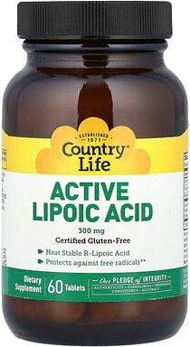 Country Life, Active Lipoic Acid, aktive Liponsäure, 60 Tabletten