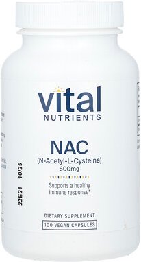 Vital Nutrients, NAC, 600 mg, 100 vegane Kapseln