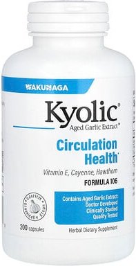 Thumbnail - Kyolic, Aged Garlic Extract, Extrakt aus gereiftem Knoblauch für die Durchblutung, Formel 106, 200 Kapseln