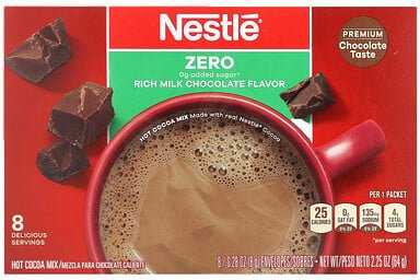 Nestle Hot Cocoa Mix, Hot Chocolate Mix, Heiße-Schokolade-Mischung, kräftiger Milchschokoladengeschmack, 8 Päckchen, je ...