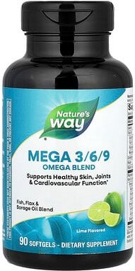 Nature's Way, Mega 3/6/9, Omega-Mischung, Limette, 90 Weichkapseln