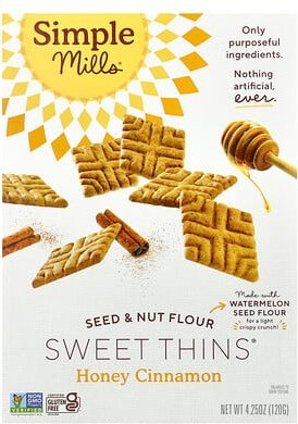 Simple Mills, Seed & Nut Flour, Sweet Thins®, Samen- und Nussmehl, Honig-Zimt, 120 g (4,25 oz.)