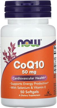 NOW Foods, CoQ10, 50 mg, 50 Weichkapseln