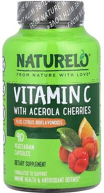 Thumbnail - NATURELO, Vitamin C with Acerola Cherries Plus Citrus Bioflavonoids, Vitamin C mit Acerola-Kirschen plus Zitrus-Bioflavo...