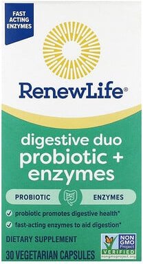 Renew Life, Verdauungs-Duo Probiotikum + Enzyme, 30 vegetarische Kapseln