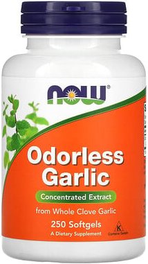 NOW Foods, Odorless Garlic, konzentriertes Extrakt, geruchloser Knoblauch, 250 Weichkapseln (25 mg pro Weichkapsel)