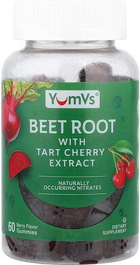 YumVs, Beet Root With Tart Cherry Extract Gummies, Rote-Bete-Wurzel mit Sauerkirschextrakt-Fruchtgummis, Beere, 60 Fruch...