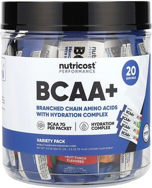 Nutricost, Performance, BCAA +, Variety Pack, 20 Päckchen, je 13–14 g (0,5 oz.).