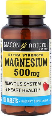 Mason Natural, Magnesium, 500 mg, 100 Tabletten