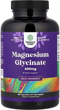 Nature's Craft, Magnesium Glycinate, Magnesiumglycinat, 180 Kapseln (100 mg pro Kapsel)