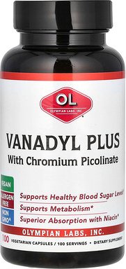Olympian Labs, Vanadyl Plus with Chrom Picolinate, Vanadyl Plus mit Chrompicolinat, 100 pflanzliche Kapseln