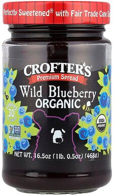 Crofter's Organic, Premium Spread, Organic Wild Blueberry, Premium-Brotaufstrich mit wilder Bio-Heidelbeere, 468 g (16,5...