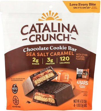 Catalina Crunch, Chocolate Cookie Bar, Sea Salt Caramel, Schokoladen-Cookie-Riegel, Meersalz-Karamell, 4 Riegel, je 34 g...