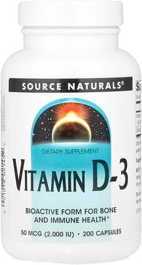 Thumbnail - Source Naturals, Vitamin D-3, 50 mcg (2.000 IU), 200 Kapseln