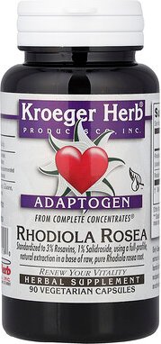 Kroeger Herb Co, Rhodiola rosea, Rosenwurz, 90 pflanzliche Kapseln