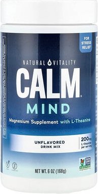 Natural Vitality, CALM® Mind, Magnesium Supplement with L-Theanine Drink Mix, Magnesium-Ergänzungsmittel mit L-Theanin-T...
