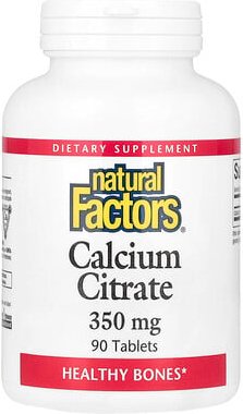 Natural Factors, Calciumcitrat, 350 mg, 90 Tabletten