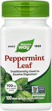 Nature's Way, Peppermint Leaf, Pfefferminzblatt, 100 vegane Kapseln (350 mg pro Kapsel)