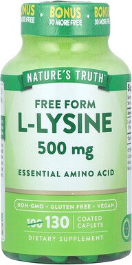 Nature's Truth, L-Lysine, L-Lysin, 500 mg, 130 beschichtete, kapselförmige Tabletten
