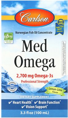 Carlson, Med Omega, Zitrone-Limette, 2.700 mg, 100 ml (3,3 fl. oz.)