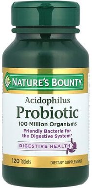 Nature's Bounty, Acidophilus Probiotic, Acidophilus-Probiotikum, 120 Tabletten (0,5 mg pro Tablette)