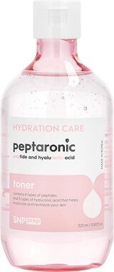 SNP, Prep Peptaronic, Peptide And Hyaluronic Acid, Gesichtswasser mit Peptid und Hyaluronsäure, 320 ml (10,82 fl. oz.)
