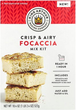 King Arthur Baking Company, Focaccia Mix Kit, Focaccia-Mischung, 522 g (1 lb. 2,4 oz.)