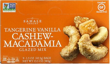 Sahale Snacks, Glasierte Mischung, Mandarine-Vanille-Cashew-Macadamia, 9 Päckchen, je 42,5 g (1,5 oz.)