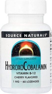 Source Naturals, HydroxoCobalamin, Kirsche, 1 mg, 60 Lutschtabletten
