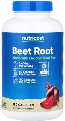 Nutricost, Beet Root, Rote-Bete-Wurzel, 180 Kapseln (800 mg pro Kapsel)