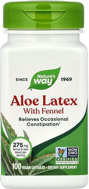 Nature's Way, Aloe-Latex mit Fenchel, 140 mg, 100 vegane Kapseln