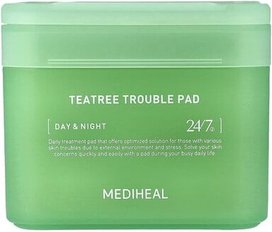 MEDIHEAL, Tea Tree Trouble Pad, Pads mit Teebaum für problematische Haut, 100 Pads, 170 ml (5,74 fl. oz.)
