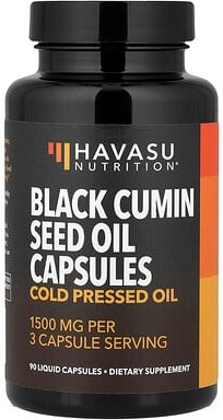Havasu Nutrition, Black Cumin Seed Oil, Schwarzkümmelöl, kalt gepresstes Öl, 90 Flüssigkapseln (500 mg pro Kapsel)