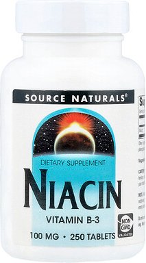 Source Naturals, Niacin, 100 mg, 250 Tabletten