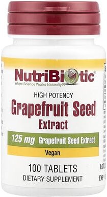 NutriBiotic, Grapefruit-Samenextrakt, hohe Potenz, 125 mg, 100 Tabletten