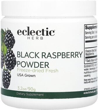Eclectic Herb, Raw Fresh Freeze-Dried, Black Raspberry, gefriergetrocknete schwarze Himbeeren, 90 g (3,2 oz.)