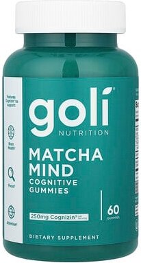 Goli Nutrition, Matcha Mind Cognitive Gummies, kognitive Fruchtgummis, 60 Fruchtgummis