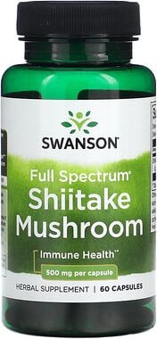 Swanson, Vollspektrum-Shiitake-Pilz, 500 mg, 60 Kapseln