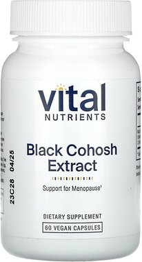 Thumbnail - Vital Nutrients, Black Cohosh Extract, Traubensilberkerzenextrakt, 250 mg, 60 vegane Kapseln