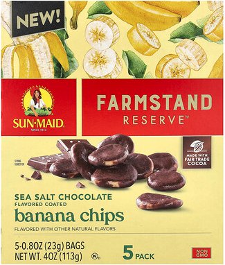 Sun-Maid, Farmstand Reserve™, Bananenchips, Meersalzschokolade, 5 Packungen, je 23 g (0,8 oz.).