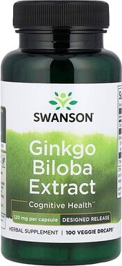 Thumbnail - Swanson, Ginkgo-Biloba-Extrakt, 120 mg, 100 pflanzliche DRcaps