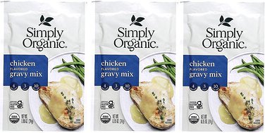 Thumbnail - Simply Organic, Chicken Gravy Mix, Hühnchen-Soßenmischung, 3 Päckchen, je 24 g (0,85 oz.).
