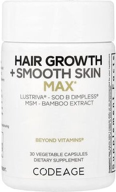 Thumbnail - Codeage, Hair Growth + Smooth Skin, maximales Haarwachstum + glatte Haut, 30 pflanzliche Kapseln