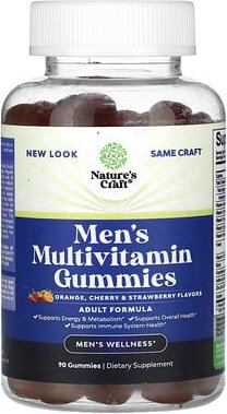 Nature's Craft, Multivitamin-Fruchtgummis für Männer, Orange, Kirsche und Erdbeere, 90 Fruchtgummis